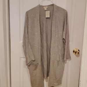 NWT Donni brand long gray cardigan OSFA